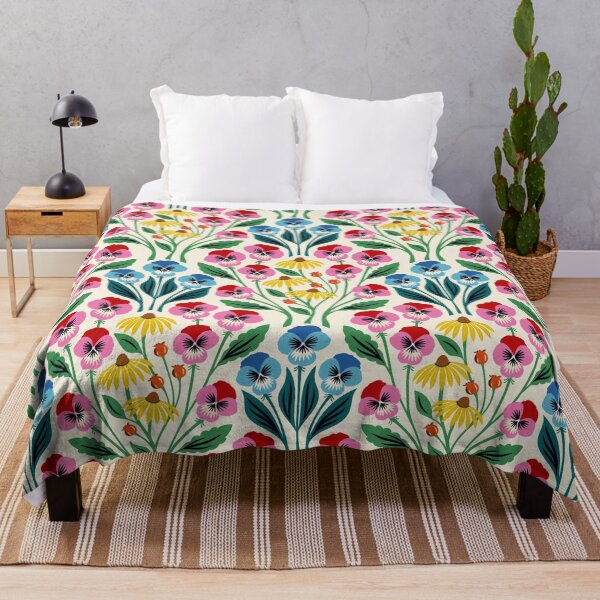 Item preview, Pansy flower meadow in a rainbow of colors  designed and sold by Jennifer Ladd.