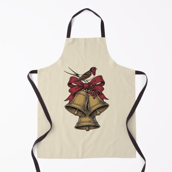 Item preview, Vintage Christmas Bells Engraving with Swallow designed and sold by Rariks.