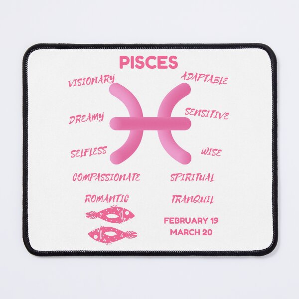 Item preview, Pisces Zodiac Sign Astrology Symbol Horoscope - Soft Pink & White designed and sold by ZODIARA.