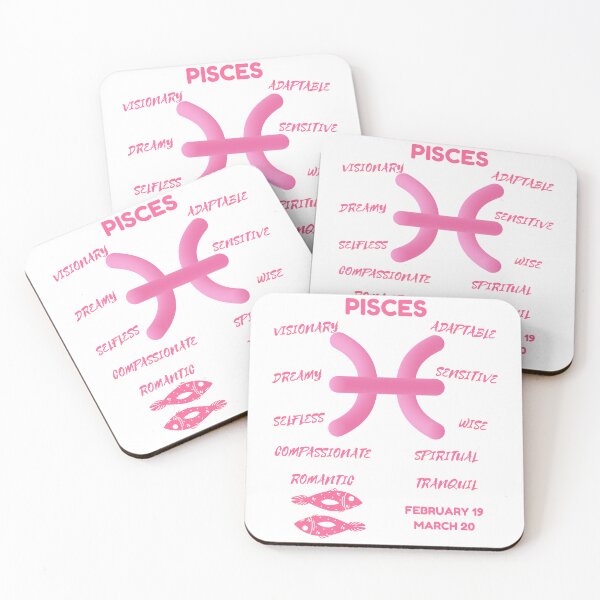 Item preview, Pisces Zodiac Sign Astrology Symbol Horoscope - Soft Pink & White designed and sold by ZODIARA.