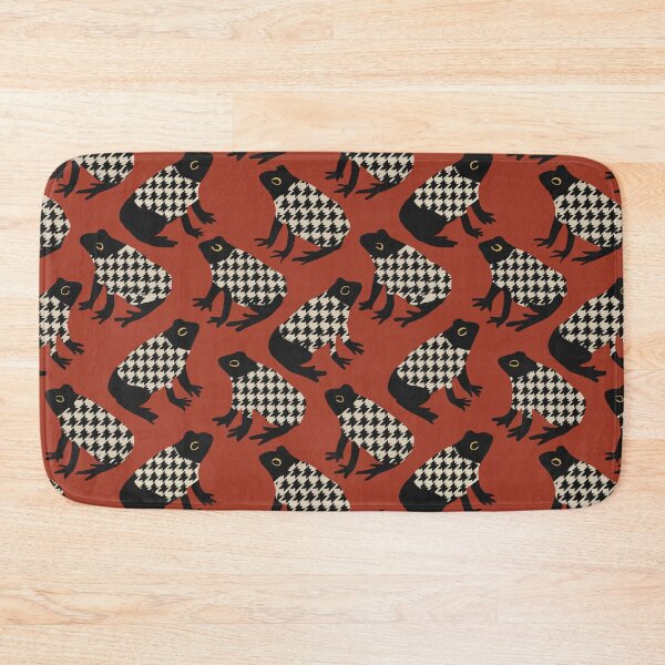 Item preview, Dapper Pond Frogs - Houndstooth on red designed and sold by Artlizzard.