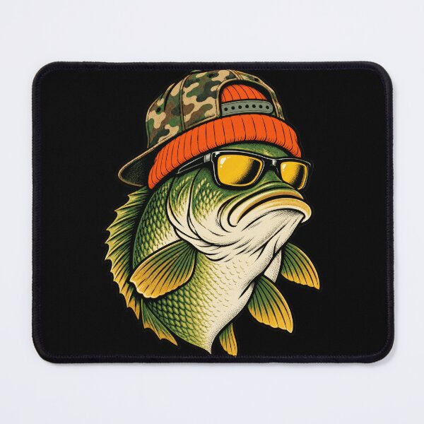 Item preview, Camouflage Bass Fisher Lure Outdoor Lake Portrait Artwork designed and sold by Aqouiatiqe.