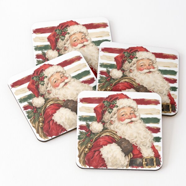 Item preview, Vintage Santa Claus Christmas Painting Retro Holiday Art designed and sold by SezzyDesigns.