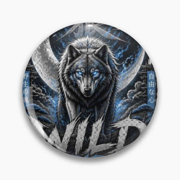 Item preview, Fierce Wolf Wild Spirit - Japanese Dark Aesthetic Art designed and sold by PrintWavePro.