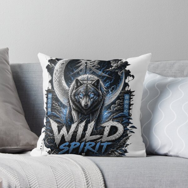 Item preview, Fierce Wolf Wild Spirit - Japanese Dark Aesthetic Art designed and sold by PrintWavePro.