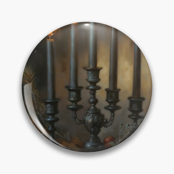 Item preview, Gothic Christmas Candelabra Candlelit Still Life Painting designed and sold by DarkHolyQueen.