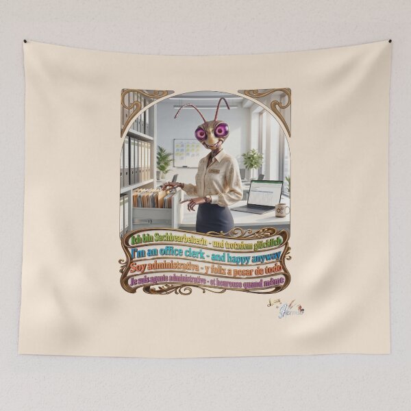 Item preview, Grasshopper JOGUE by HERMIE: Office Clerk Female Admin Job Pop Art designed and sold by HERMIE-design.