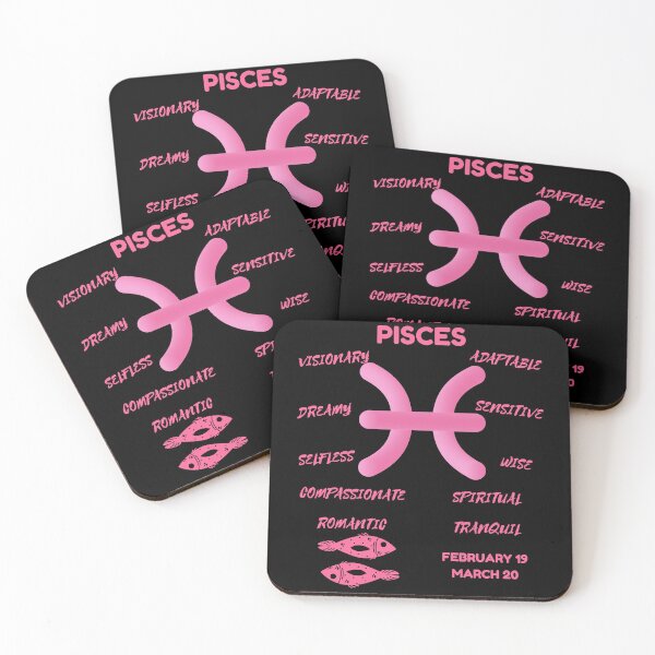 Item preview, Pisces Zodiac Sign Astrology Symbol Horoscope - Soft Pink & Black designed and sold by ZODIARA.