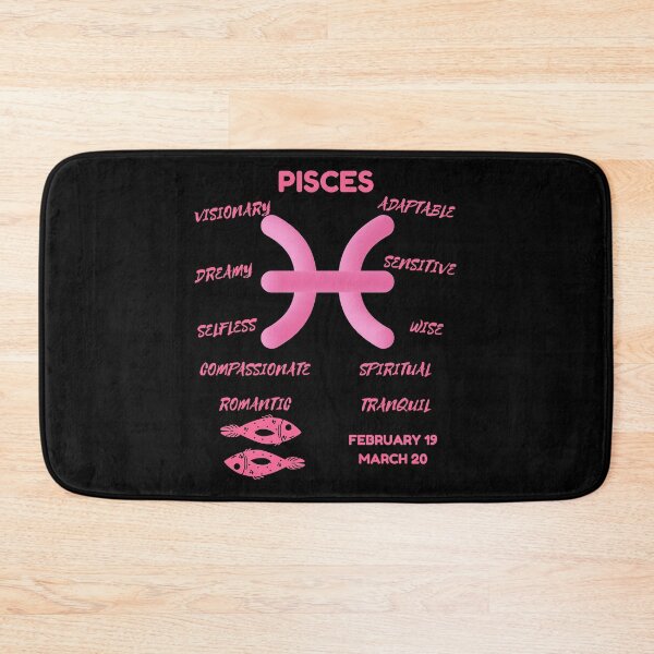 Item preview, Pisces Zodiac Sign Astrology Symbol Horoscope - Soft Pink & Black designed and sold by ZODIARA.