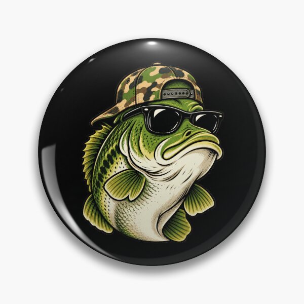 Item preview, Camouflage Bass Fisher Classic Outdoor Lake Portrait Artwork designed and sold by Aqouiatiqe.