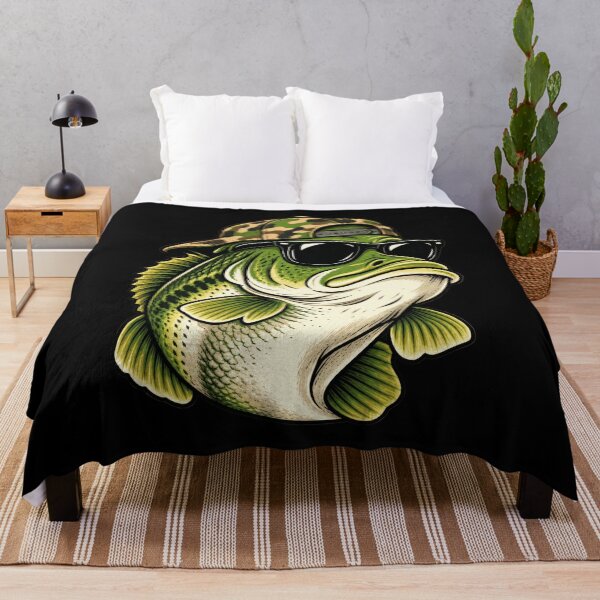 Item preview, Camouflage Bass Fisher Classic Outdoor Lake Portrait Artwork designed and sold by Aqouiatiqe.