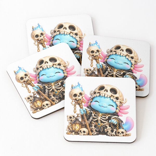 Item preview, Lolan the Skeleton | Cute Axolotl Skeleton | Fantasy Character Art designed and sold by Zaru Art Studio.
