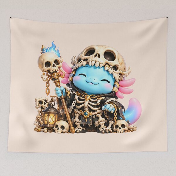 Item preview, Lolan the Skeleton | Cute Axolotl Skeleton | Fantasy Character Art designed and sold by Zaru Art Studio.
