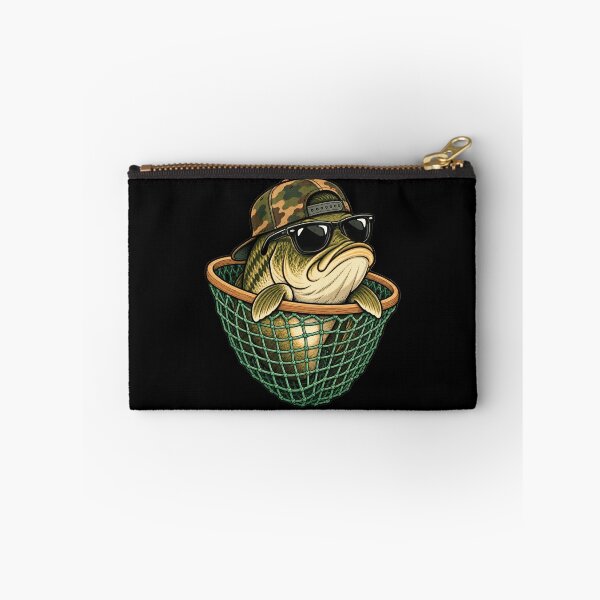 Item preview, Camouflage Bass Fisher Net Outdoor Lake Portrait Artwork designed and sold by Aqouiatiqe.