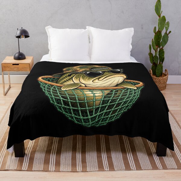 Item preview, Camouflage Bass Fisher Net Outdoor Lake Portrait Artwork designed and sold by Aqouiatiqe.