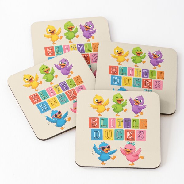 Item preview, Happy Vibing five cool colorful little ducks designed and sold by SharingLove.