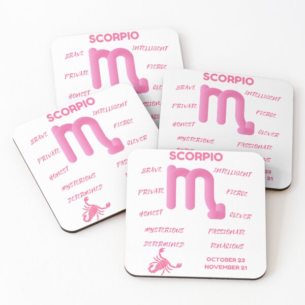 Item preview, Scorpio Zodiac Sign Astrology Symbol Horoscope - Soft Pink & White designed and sold by ZODIARA.