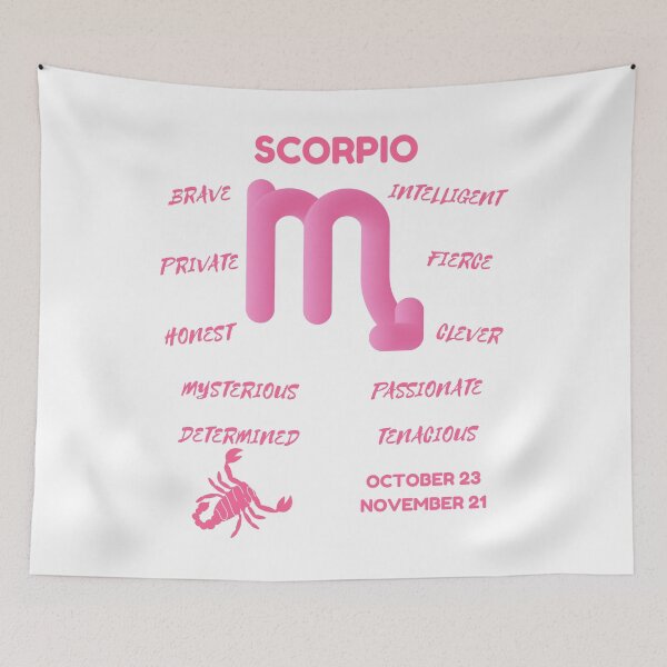 Item preview, Scorpio Zodiac Sign Astrology Symbol Horoscope - Soft Pink & White designed and sold by ZODIARA.