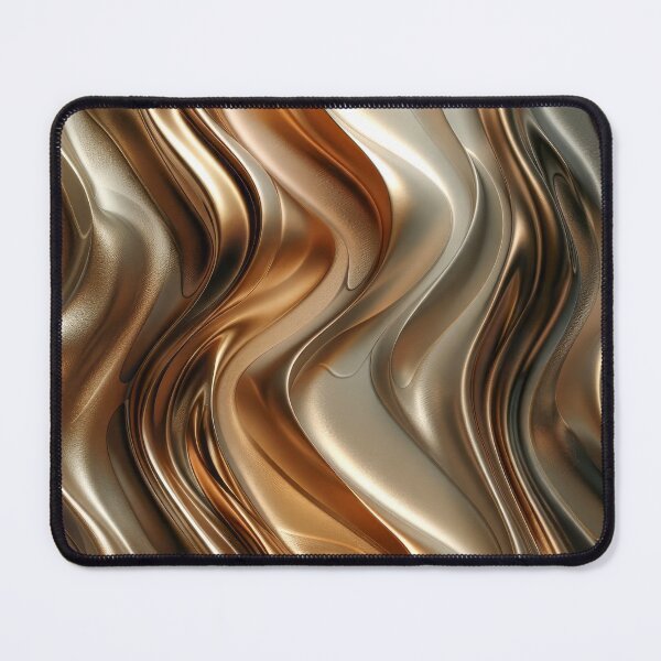 Item preview, Liquid Gold and Bronze Metallic Waves Abstract Art designed and sold by MargaretWiktor.