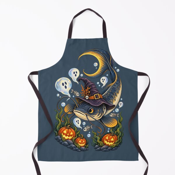 Item preview, Halloween Witch Catfish – Spooky Ghosts, Jack-o’-Lanterns & Magical Underwater Fantasy designed and sold by HOUSE OF TIST.