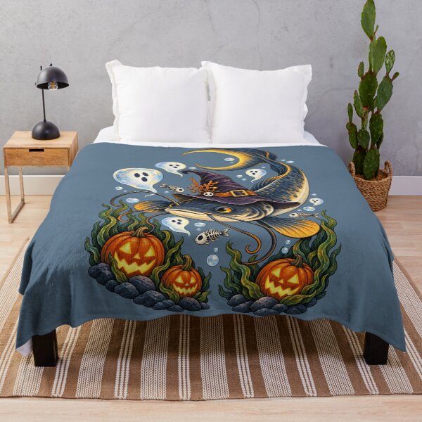 Item preview, Halloween Witch Catfish – Spooky Ghosts, Jack-o’-Lanterns & Magical Underwater Fantasy designed and sold by HOUSE OF TIST.