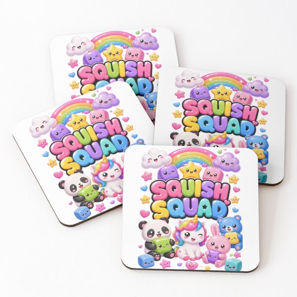 Item preview, Squish Squad Sparkly Rainbow Panda Unicorn Cute Kawaii Pastel Design designed and sold by Uniquememorable.