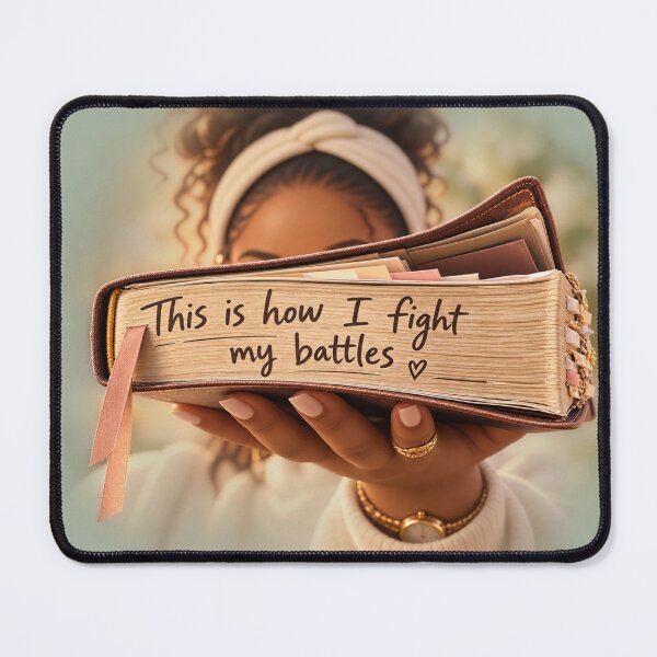 Item preview, This Is How I Fight My Battles, Bible Journaling Christian Art, Faith Over Fear Woman of God Design designed and sold by EatPrayLive.