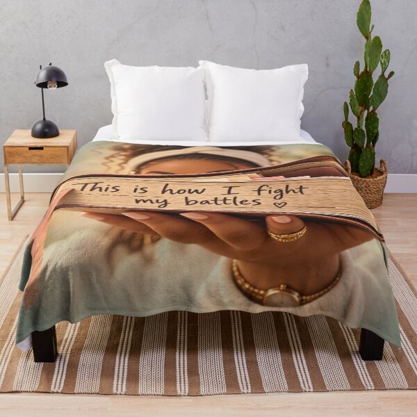 Item preview, This Is How I Fight My Battles, Bible Journaling Christian Art, Faith Over Fear Woman of God Design designed and sold by EatPrayLive.