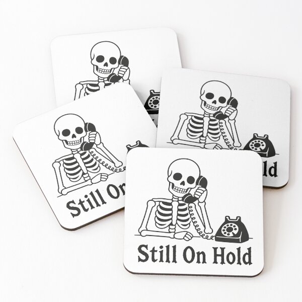 Item preview, Still On Hold – Funny Skeleton Customer Service Gothic Graphic designed and sold by Per My Last Nerve Studio.