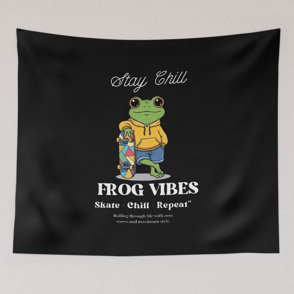Item preview, Stay Chill Frog Vibes Skate Chill Repeat designed and sold by KristiTaylorArt.