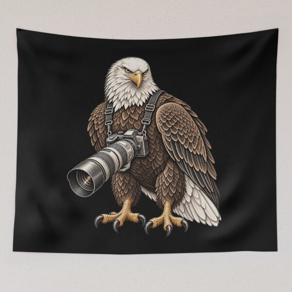 Item preview, Vintage Bald Eagle Wildlife Photographer - Camera Birdwatching Humor designed and sold by JustBeStylish.