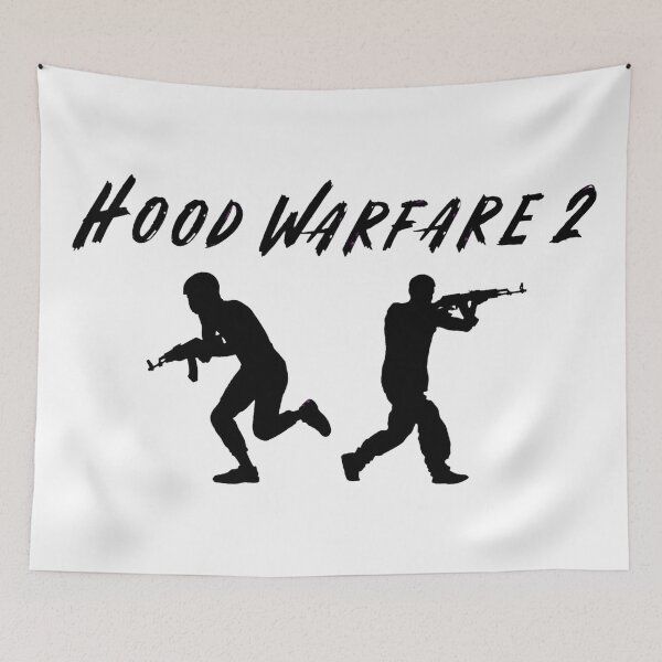 Item preview, Hood Warfare 2 Urban Gaming Shooter Black Silhouette Graphic designed and sold by kanjxtan.