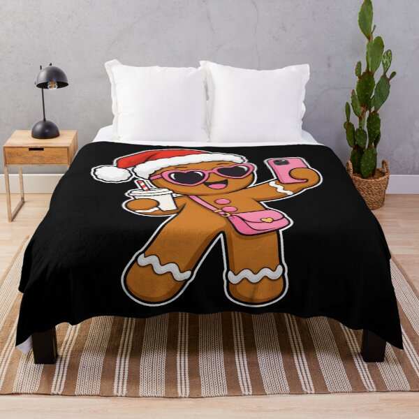 Item preview, Cute Gingerbread Girl Selfie Iced Coffee Christmas Women designed and sold by clothesy7.