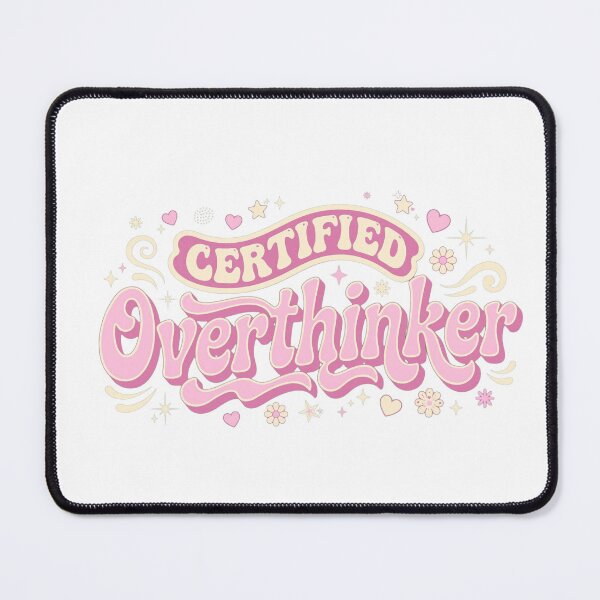 Item preview, Certified Overthinker – Cute Pink Retro Typography designed and sold by GemniShop.