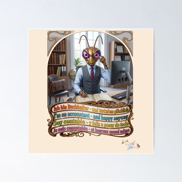 Item preview, Grasshopper JOGUE by HERMIE: Accountant Finance Job Pop Art designed and sold by HERMIE-design.