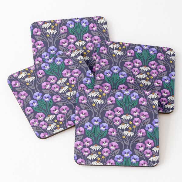Item preview, Pansy flower meadow in purple  designed and sold by Jennifer Ladd.