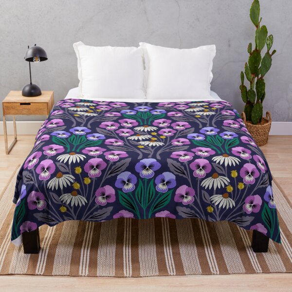 Item preview, Pansy flower meadow in purple designed and sold by Jennifer Ladd.