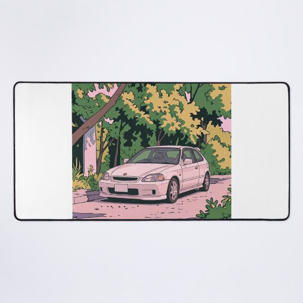 Item preview, Honda Civic EK9 Type R Retro Anime Aesthetic JDM Hatchback Art designed and sold by Motorline44.