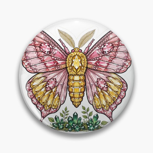 Item preview, Rosy Maple Moth Crystal Sticker - Pink Yellow Dryocampa Rubicunda Real Color designed and sold by Crystal Critters .