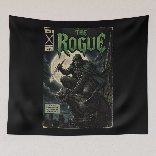 Item preview, The Rogue - Master of Shadows Retro Comic Cover | TTRPG Fantasy  designed and sold by Dice_Goblin_Studio.