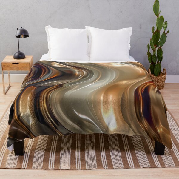 Item preview, Liquid Chrome and Gold Metallic Waves Abstract Pattern designed and sold by MargaretWiktor.