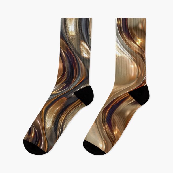 Item preview, Liquid Chrome and Gold Metallic Waves Abstract Pattern designed and sold by MargaretWiktor.