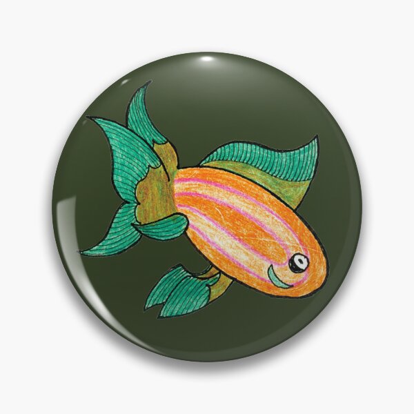 Item preview, Cute Orange Striped Fish Illustration — Hand Drawn Tropical Fish Art designed and sold by Ihor Ivanov.