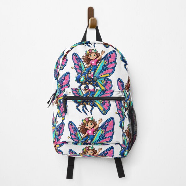 Item preview, Cute Girl Riding a Futuristic Robotic Butterfly designed and sold by Nubian Style.