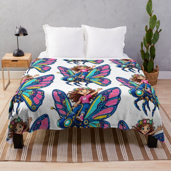 Item preview, Cute Girl Riding a Futuristic Robotic Butterfly designed and sold by Nubian Style.
