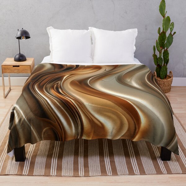 Item preview, Liquid Gold and Bronze Metallic Waves Abstract Art designed and sold by MargaretWiktor.