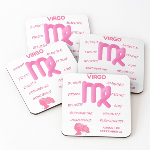 Item preview, Virgo Zodiac Sign Astrology Symbol Horoscope - Soft Pink & White designed and sold by ZODIARA.