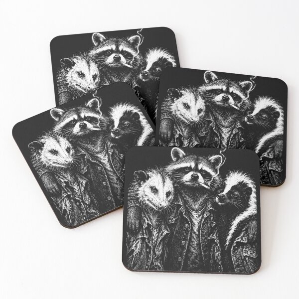 Item preview, Night Trash Panda Crew Raccoon Opossum Skunk designed and sold by MagicTheDog.