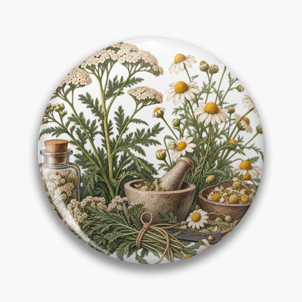 Item preview, Yarrow and Chamomile Specimen Trio – Botanical Illustration Illustration designed and sold by Xnuery.