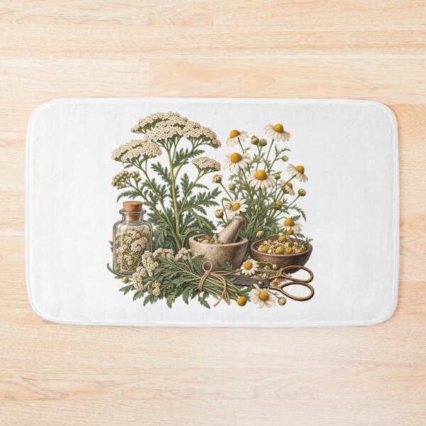 Item preview, Yarrow and Chamomile Specimen Trio – Botanical Illustration Illustration designed and sold by Xnuery.
